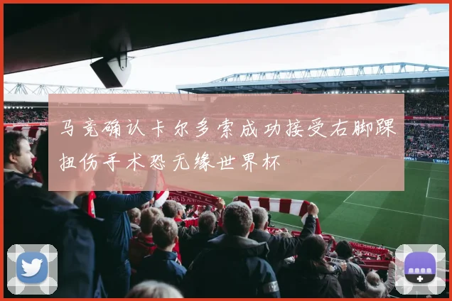 马竞确认卡尔多索成功接受右脚踝扭伤手术恐无缘世界杯